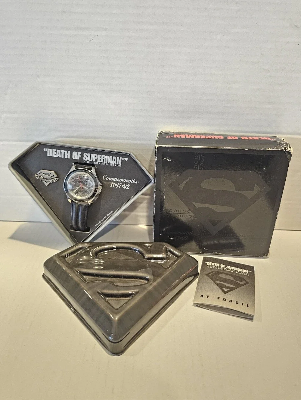 Fossil Death Of Superman Commemorative 11/17/92 Limited Edition Watch #'d/10000